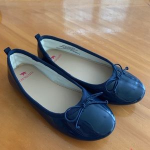 Navy Patent Leather Ballet Flats - Size 13